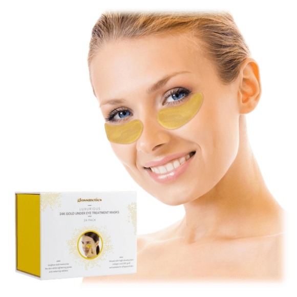 🌟 GLOSSMETICS 24K GOLD UNDER-EYE TREATMENT MASKS 24-PACK - Picture 1 of 6